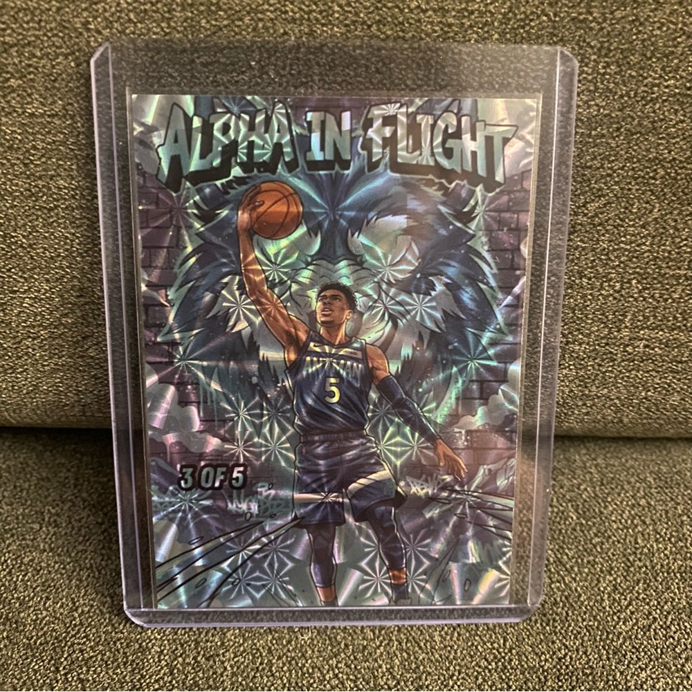 Custom Anthony Edwards Alpha In Flight snowflake parallel 3/5. Timberwolves